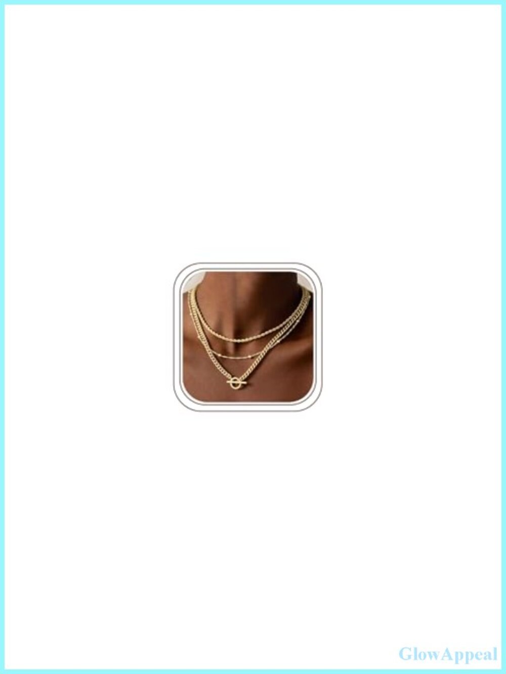 14K Gold Plated Layered Necklace Set Cuban Link Paperclip Twisted Chain Stack
